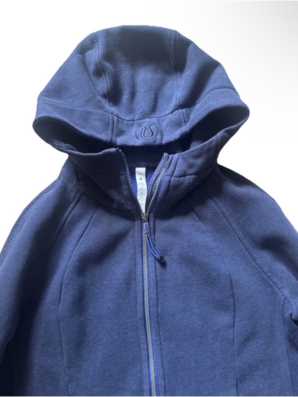 lululemon athletica Scuba Hoodie Full Zip Womens Navy Hoodie Jacket size 10 - Picture 2 of 6